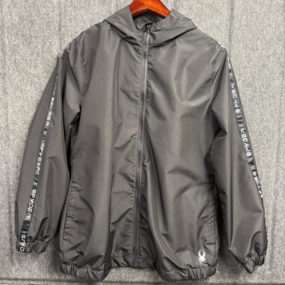 Spyder black Hooded Windbreaker Jacket